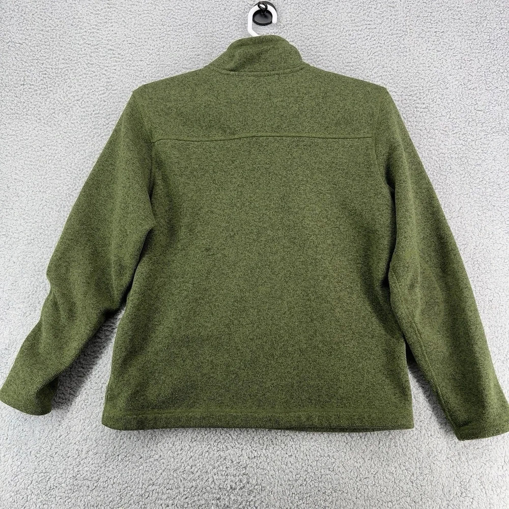 The North Face Sweater Men Large Green Gordon Lyons 1/4 Zip Knit Fleece Pullover